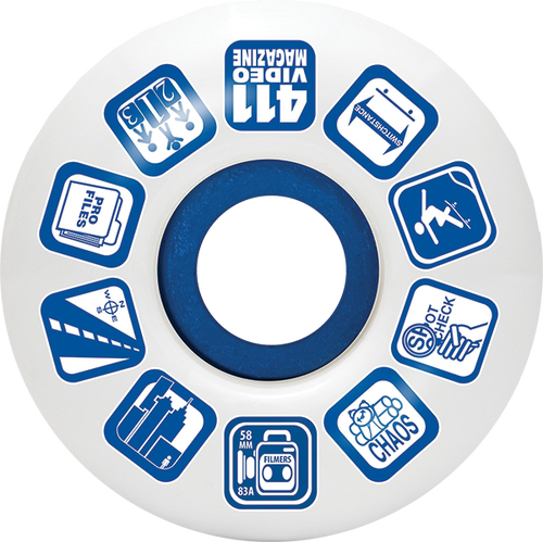 411VM FILMER 58mm 80a WHITE WHEELS SET WHEELS SET