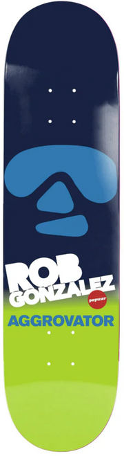 PopWar Gonzalez Aggrovator Skateboard Deck Blue 8.5