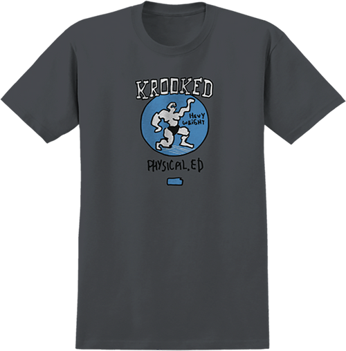 KROOKED PHYSICAL ED SS TSHIRT XLARGE CHARCOAL