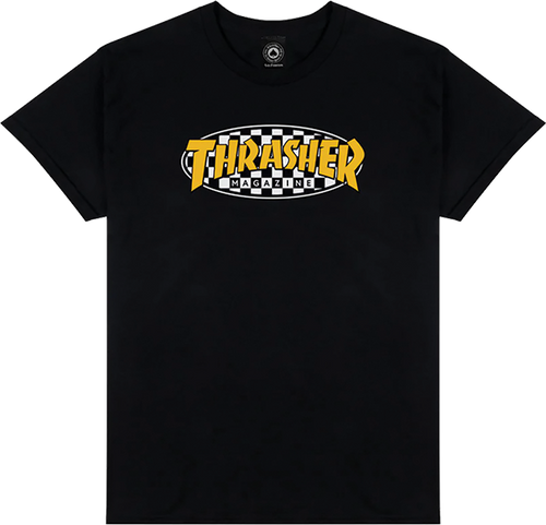 THRASHER CHECKERED OVAL SS TSHIRT XLARGE BLACK