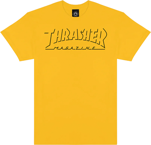 THRASHER SHADOW MAG LOGO SS TSHIRT SMALL GOLD