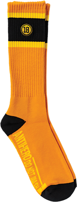 ANTI HERO HECHO POR SKATE EMB CREW SOCK ORANGE/YEL/BLK
