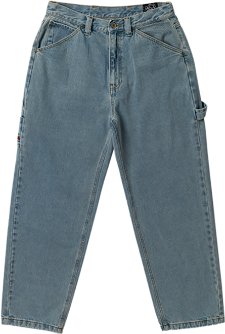KROOKED KOFFIN CARPENTER PANTS 32 BLEACHED DENIM