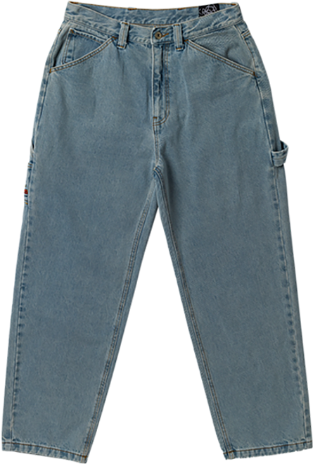KROOKED KOFFIN CARPENTER PANTS 36 BLEACHED DENIM
