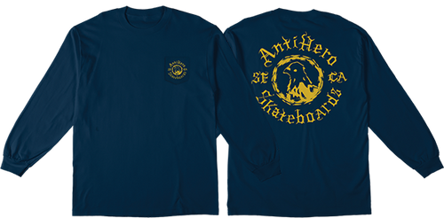 ANTI HERO PIGEON MOTION POCKET LONGSLEEVE MEDIUM NAVY/YEL
