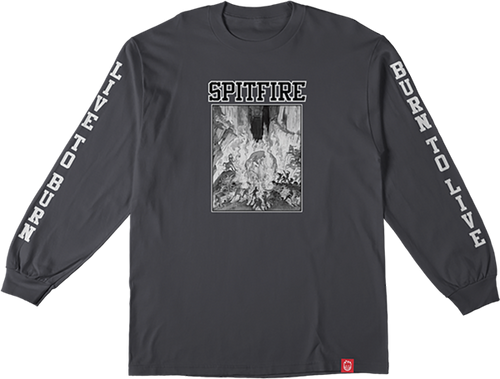SPITFIRE INFERNO SLEEVE LONGSLEEVE MEDIUM CHARCOAL/BLK/WHT