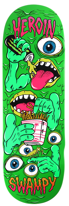 Heroin Swampy Mutate Or Die Skateboard Deck Green 10.2