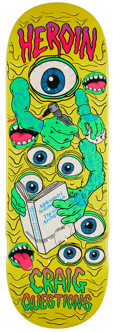 Heroin Questions Mutate Or Die Skateboard Deck Yellow 10
