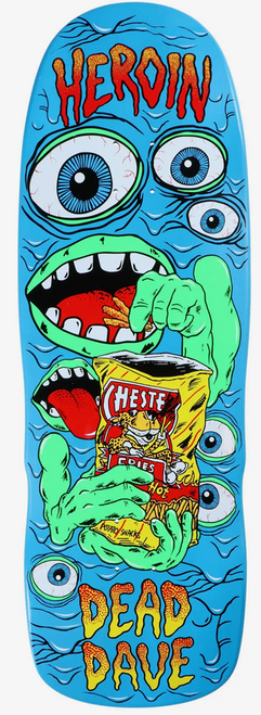 Heroin Dead Dave Mutate Or Die Skateboard Deck Blue 10.4 Heroin Dead Dave Mutate Or Die Skateboard Deck Blue 10.4