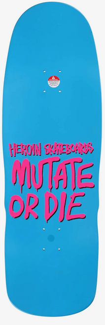 Heroin Dead Dave Mutate Or Die Skateboard Deck Blue 10.4