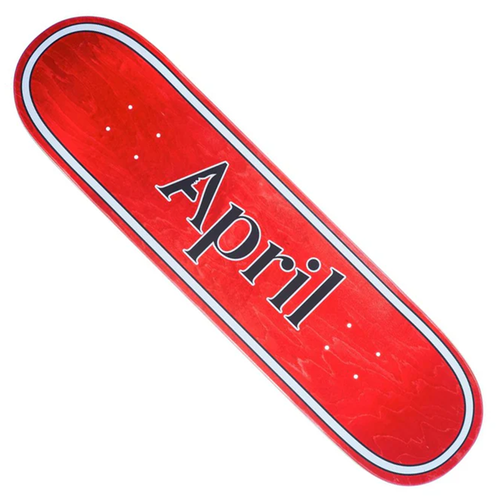 April AP OG Logo Skateboard Deck Red 8.25