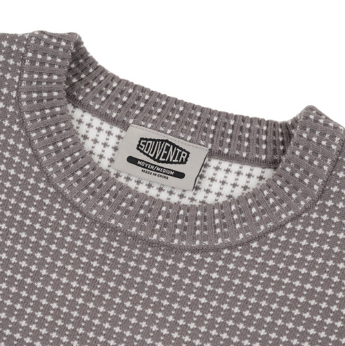 Souvenir Jaquard Knit Sweater Mens Cool Grey