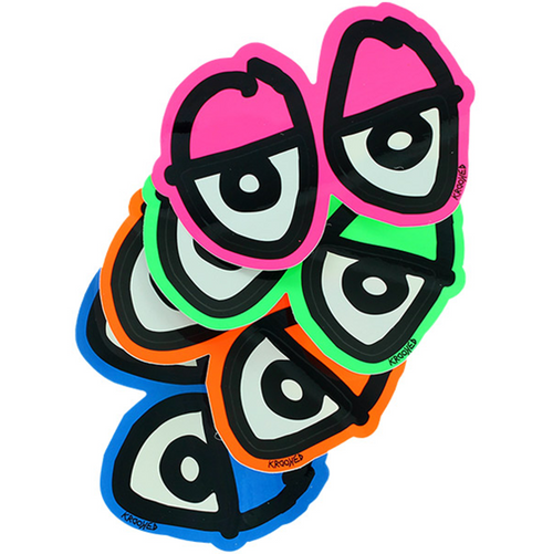 Krooked Cut Out Eyes Sticker Large Assorted Colors 6x11 Inch