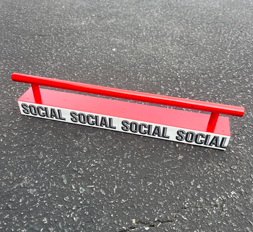 Social Flatbar FIngerboard Obstical Red 2x12 Social Flatbar FIngerboard Obstical Red 2x12