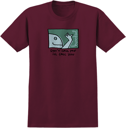 KROOKED CALL ME SS TSHIRT XLARGE BURGUNDY