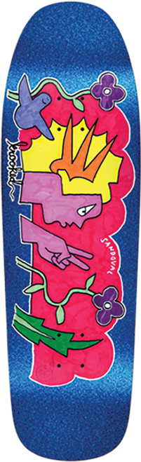 KROOKED SANDOVAL PEACE SIGN SKATEBOARD DECK-9.81X32.06