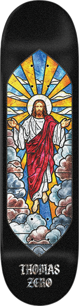 ZERO THOMAS STAINED GLASS SKATEBOARD DECK-8.25 JESUS