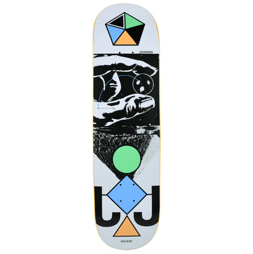 Quasi Johnson Spacetime Skateboard Deck White Black 8.5" x 33" WB 14.5"