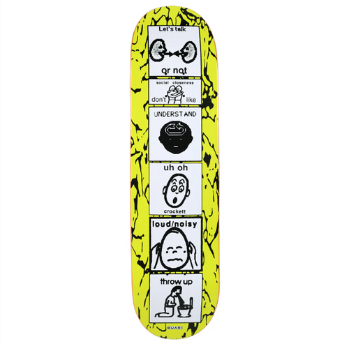 Quasi Crockett The Puker Skateboard Deck Yellow  8.25" x 32.375" WB 14.375"