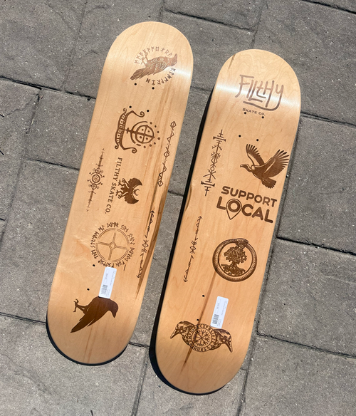 Filthy Wood Burned Skateboard Deck Natural Brow 8.125 wb14 Filthy Wood Burned Skateboard Deck Natural Brow 8.125 wb14