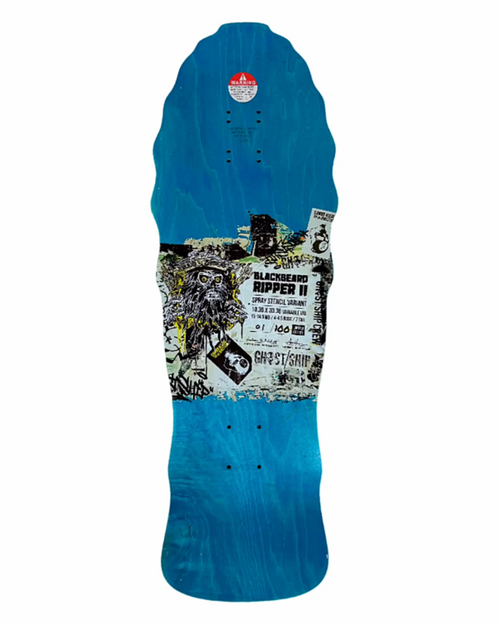 Ghostship Blackbeard Rip II Skateboard Deck Black White 10.36 wb14.5 Ghostship Blackbeard Rip II Skateboard Deck Black White 10.36 wb14.5
