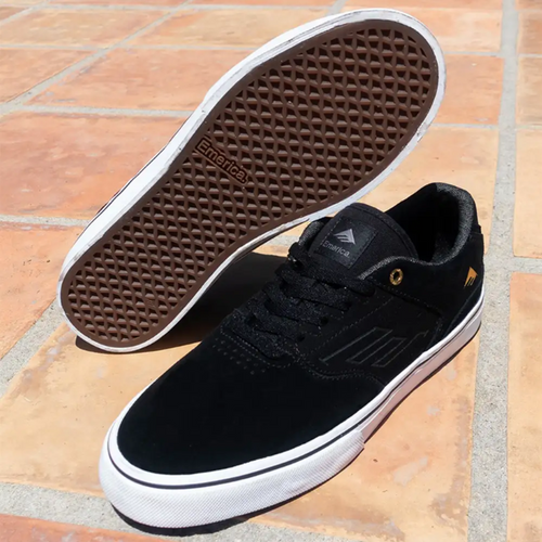 Emerica Vulc Low Core Skate Shoes Black Gold White Emerica Vulc Low Core Skate Shoes Black Gold White