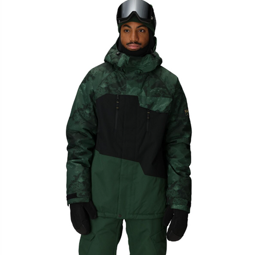 686 Geo Insulated Jacket Mens Moss Green Color Block