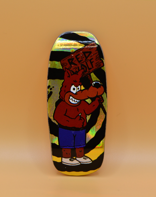 Red Wolf Stingray Short Shape Fingerboard Deck Gold 36.1x87