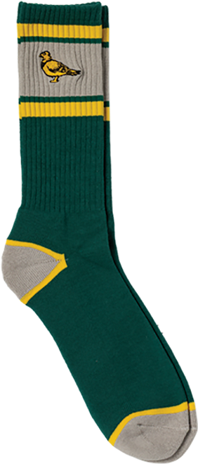 ANTI HERO LIL PIGEON EMB CREW SOCK GREEN/YELLOW/GREY