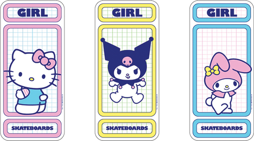 GIRL 3/PACK ASSORTED HELLO KITTY RAINBOW STICKERS