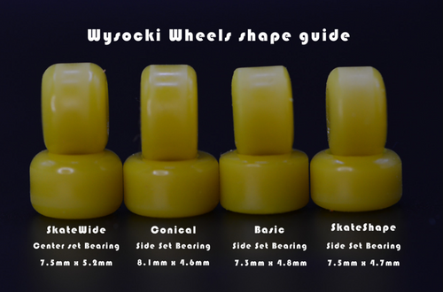 Wysocki Skate Wides Fingerboard Wheels Yellow Green 7.5mm60d