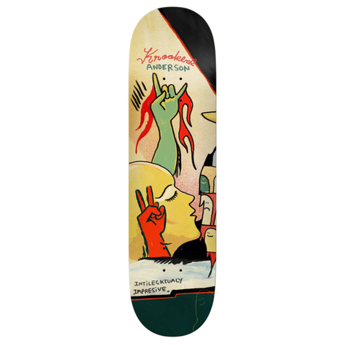 Krooked Andersen Three Star Skateboard Deck Yellow 8.38 wb14.2