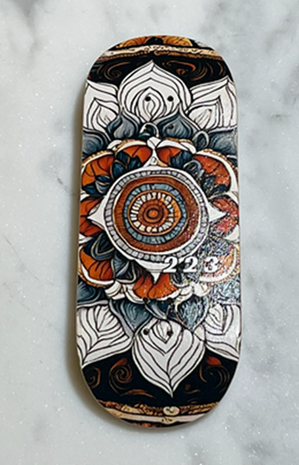 223 Floral Fingerboard Deck Brown Orange 37x100 OG Low