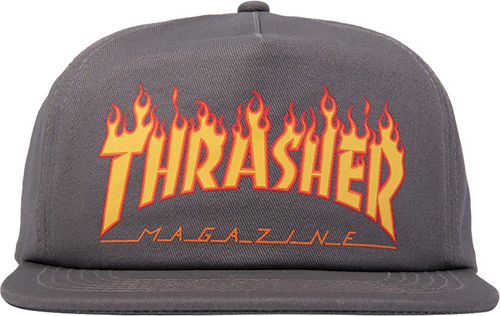 THRASHER PRINTED FLAME HAT ADJ-GREY