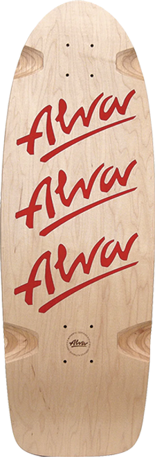 ALVA 1980 TRI LOGO PIG SKATEBOARD DECK-10X30 NAT/RED