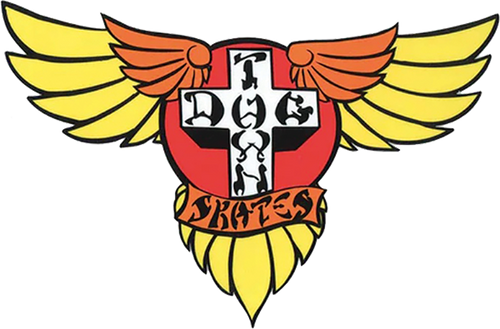 DOGTOWN WINGS 70S 4" STICKER YELLOW