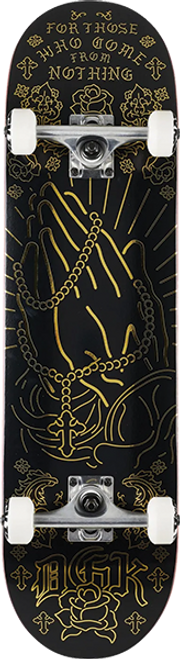 DGK CONFESSION SKATEBOARD COMPLETE-8.25 BLK/GOLD FOIL