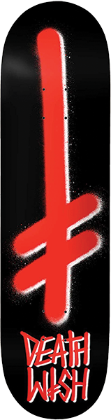 DEATHWISH GANG SPRAY SKATEBOARD DECK-7.75 BLK/RED