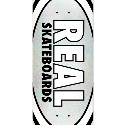 Real EasyRider Oval Logo Skateboard Deck White Glitter 8.5 wb14.25
