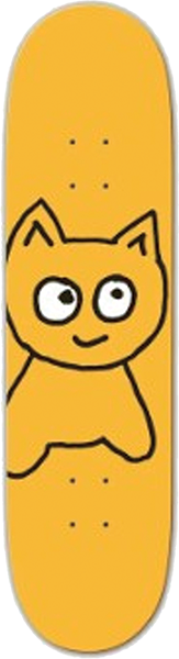 MEOW BIG CAT SKATEBOARD DECK-8.0 YELLOW w/ grip