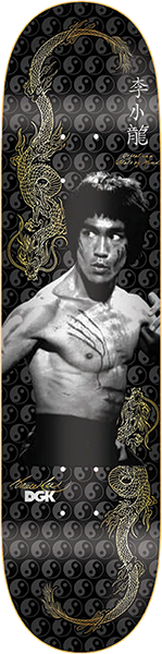 DGK BRUCE LEE BALANCE EMBOSSED SKATEBOARD DECK 8.25 BLACK