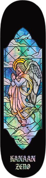 ZERO DERN STAINED GLASS SKATEBOARD DECK 8.25 ANGEL w/ grip