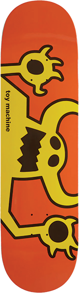 TOY MACHINE ORIGINAL MONSTER SKATEBOARD DECK 8.5 RED/YEL