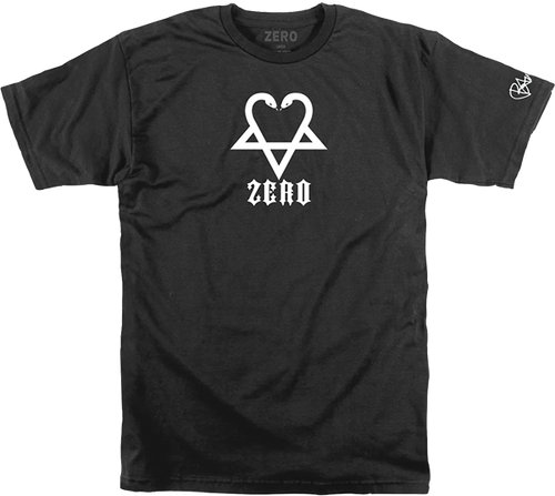 ZERO BAM SNAKE-A-GRAM HEART SHORT SLEEVE TSHIRT XXL BLACK/WHT