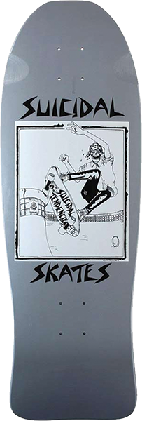 SUICIDAL POOL SKATER 80'S SKATEBOARD DECK 10.1x30.3 GREY/BLU