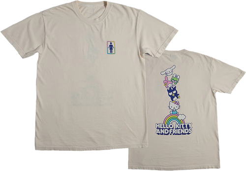 GIRL RAINBOW STACKED SHORT SLEEVE TSHIRT MEDIUM CREAM