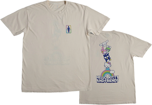 GIRL RAINBOW STACKED SHORT SLEEVE TSHIRT LARGE CREAM