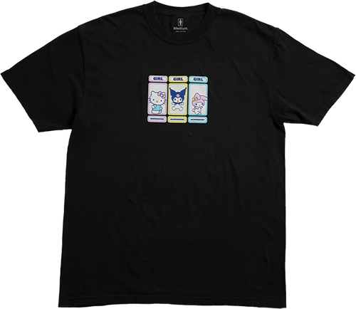 GIRL RAINBOW TRIPLE OG SHORT SLEEVE TSHIRT MEDIUM BLACK