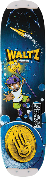 WALTZ S. OBA PRO SKATEBOARD DECK-7.4X28.7 BLU W/SKID PLATES