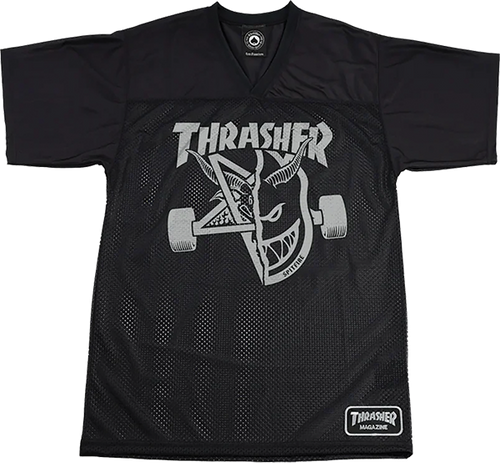 THRASHER SFW THRASH AND BURN SHORT SLEEVE TSHIRT JERSEY SMALL BLK